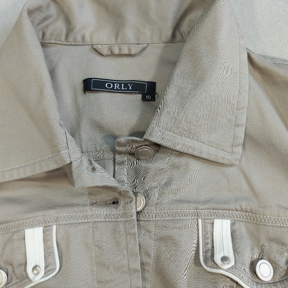 Orly Retro Boho Beige Denim Style Button Down Vest, 10 - Picture 3 of 10